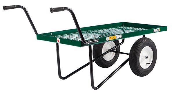 Metal Deck Push Cart with Flat Free Pneumatic Tires - 24